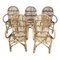 Chaises Vintage avec Plaques en Bambou et Rotin, Set de 5 8