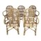 Vintage Chairs with Bamboo and Ratan Plates, Set of 5, Image 1