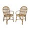 Vintage Stühle mit Tellern aus Bambus & Ratan, 5 . Set 3