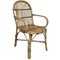 Chaises Vintage avec Plaques en Bambou et Rotin, Set de 5 7