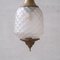 Lámpara colgante Mid-Century de latón y vidrio grabado, años 50, Imagen 3