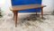 Wooden Dining Table with Colored Glass Top, Italy, 1950s 2