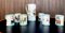 Italian Ceramic Mugs & Pitcher Tea Service with Hand-Painted Rural Image Motifs by Andrea Darienzo for Vietri, 1950s, Set of 7 14