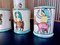 Servicio de té con jarra y tazas italianas de cerámica con motivos de imagen rural pintados a mano de Andrea Darienzo para Vietri, años 50. Juego de 7, Imagen 22