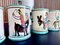 Servicio de té con jarra y tazas italianas de cerámica con motivos de imagen rural pintados a mano de Andrea Darienzo para Vietri, años 50. Juego de 7, Imagen 16
