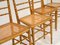 Sedie da pranzo in legno dorato e canna, Francia, anni '30, set di 6, Immagine 4
