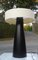 Large Minimalist French Black Ceramic Table Lamp from Le Dauphin, 1980s 2