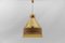 Yellow Tinted Glass Pendant Lamp with Leather by J.T. Kalmar, Austria, 1970s 2
