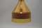 Yellow Tinted Glass Pendant Lamp with Leather by J.T. Kalmar, Austria, 1970s 5