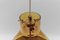 Yellow Tinted Glass Pendant Lamp with Leather by J.T. Kalmar, Austria, 1970s, Image 8