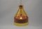 Yellow Tinted Glass Pendant Lamp with Leather by J.T. Kalmar, Austria, 1970s 4
