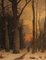 Eduard Hein Jr., El recolector en el bosque nevado, del siglo XIX, óleo sobre lienzo, enmarcado, Imagen 3