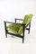 Dark Brown Wood GFM-142 Armchair in Olive Green attributed to Edmund Homa, 1970s 9