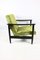 Dark Brown Wood GFM-142 Armchair in Olive Green attributed to Edmund Homa, 1970s 4