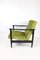 Dark Brown Wood GFM-142 Armchair in Olive Green attributed to Edmund Homa, 1970s 8