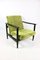 Dark Brown Wood GFM-142 Armchair in Olive Green attributed to Edmund Homa, 1970s, Image 1
