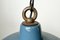 Lampe à Suspension d'Usine Industrielle Peinte en Bleu, 1950s 5