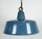 Industrial Blue Painted Factory Pendant Lamp, 1950s, Image 1