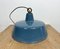 Industrial Blue Painted Factory Pendant Lamp, 1950s 12