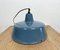 Industrial Blue Painted Factory Pendant Lamp, 1950s, Image 9