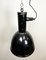 Industrial Black Enamel Factory Hanging Lamp, 1950s, Image 9