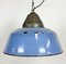 Industrial Blue Enamel and Cast Iron Pendant Light, 1960s 7