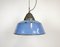 Industrial Blue Enamel and Cast Iron Pendant Light, 1960s 2