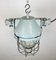 Industrial Grey Bunker Ceiling Light with Iron Cage from Elektrosvit, 1970s, Image 6