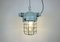 Industrial Grey Bunker Ceiling Light with Iron Cage from Elektrosvit, 1970s, Image 17