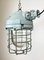 Industrial Grey Bunker Ceiling Light with Iron Cage from Elektrosvit, 1970s 8