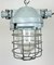 Industrial Grey Bunker Ceiling Light with Iron Cage from Elektrosvit, 1970s 5