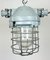 Industrial Grey Bunker Ceiling Light with Iron Cage from Elektrosvit, 1970s, Image 5