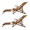 Antique Bamboo Chaise Lounges with Ottoman, Set of 2, Image 1