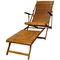 Antique Bamboo Chaise Lounges with Ottoman, Set of 2, Image 2