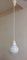 Mid-Century Deckenlampe mit opakem weißem Glasschirm auf cremeweißer Kunststoffhalterung, 1950er 1