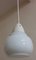 Mid-Century Ceiling Lamp with Opaque White Glass Screen on Cream-White Plastic Mounting, 1950s, Image 3