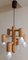 Vintage German 6-Flame Ceiling Lamp with Pine Wood Frame from Waldi, 1980s 2