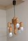 Vintage German 6-Flame Ceiling Lamp with Pine Wood Frame from Waldi, 1980s 1