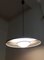 Mid-Century Industrial Ceiling Lamp with Gray Metal Frame and a White Opaque Glass Shade, 1960s, Image 4