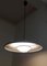 Mid-Century Industrial Ceiling Lamp with Gray Metal Frame and a White Opaque Glass Shade, 1960s, Image 5