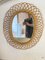 Espejo de pared ovalado Mid-Century de ratán y bambú de la Riviera francesa atribuido a Franco Albini, Italia, años 60, Imagen 5