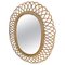 Mid-Century French Riviera Rattan and Bamboo Oval Wall Mirror attributed to Franco Albini, Italy, 1960s, Image 1