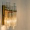 Glass and Brass Wall Sconce in the style of Sciolari, 1960s 4