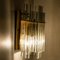 Glass and Brass Wall Sconce in the style of Sciolari, 1960s 3