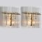 Glass and Brass Wall Sconces in the style of Sciolari, 1960s, Set of 2 11