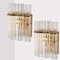 Glass and Brass Wall Sconces in the style of Sciolari, 1960s, Set of 2 2
