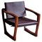 American Studio Lounge Chair in Dark Brown Leather, 1960s, Image 1