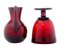 Rotes Kunstglas & Picher von Monica Bratt, 1950er, 2er Set 4