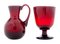 Rotes Kunstglas & Picher von Monica Bratt, 1950er, 2er Set 1