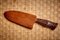 Knife with Redwood Burl Handle and Teak Knife Sheath by Dave Jacobson, 2023 5
